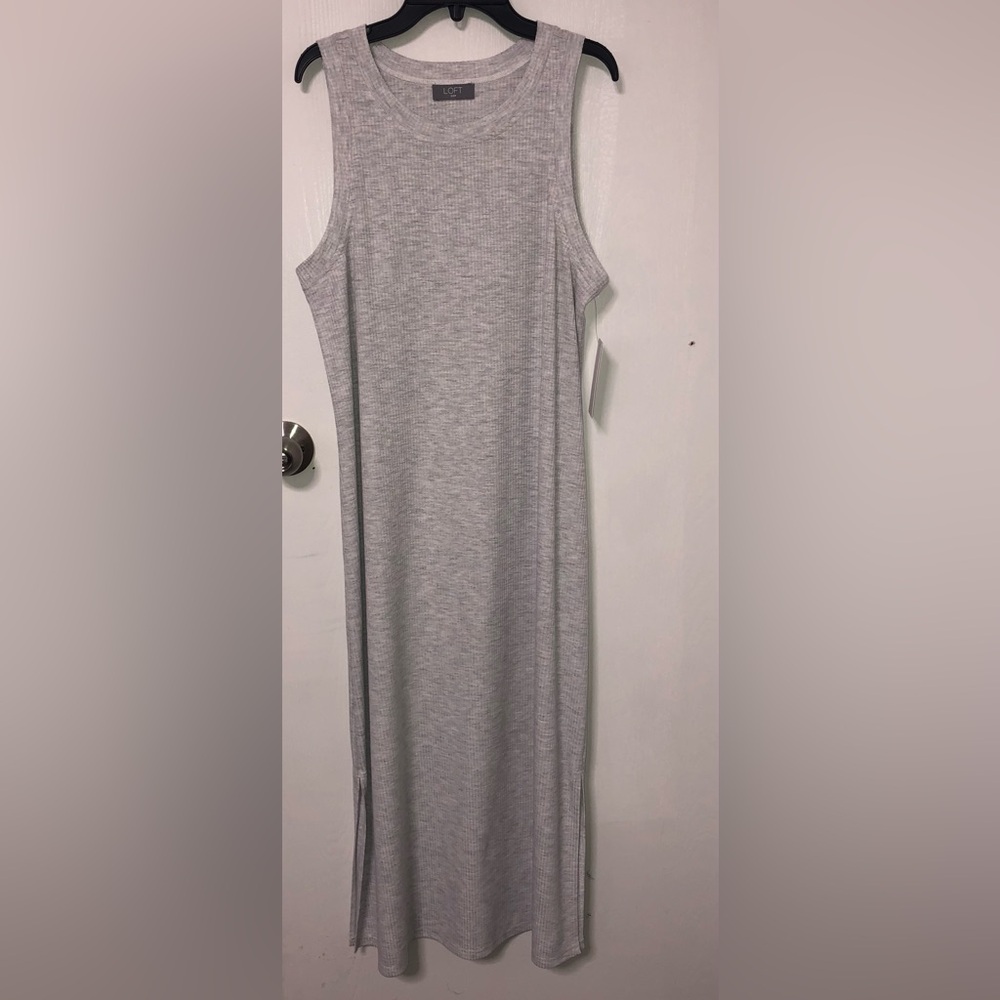 LOFT Light Gray Sleeveless Maxi Dress